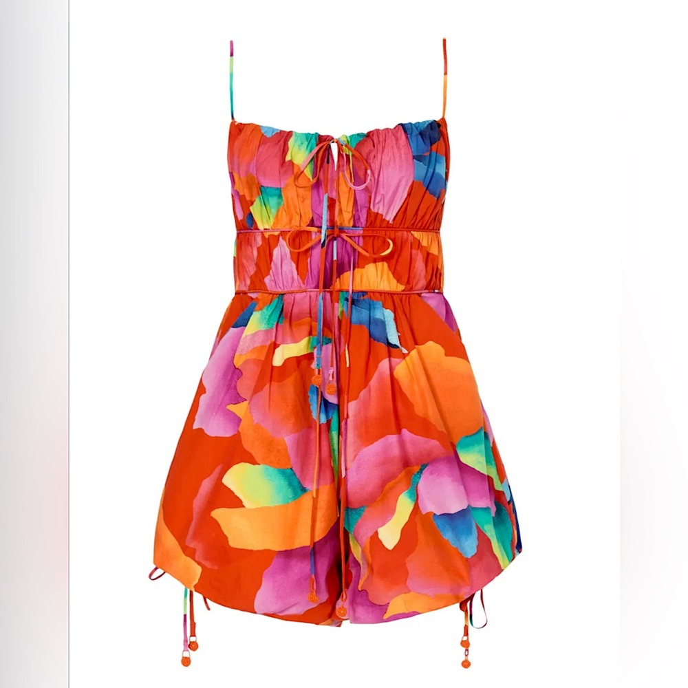 FARM RIO Ombré Chita Red Romper